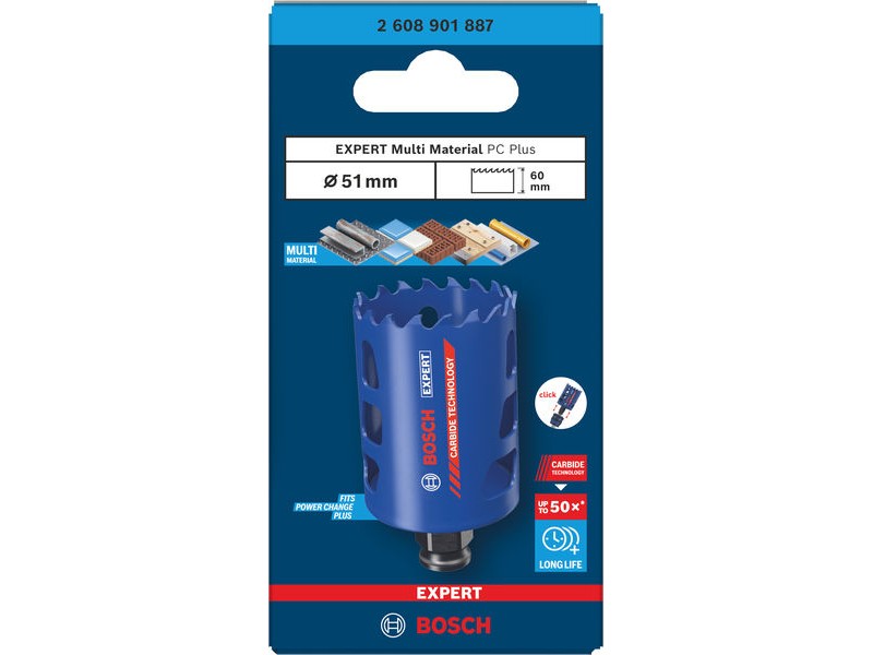 Žaga za izrezovanje lukenj Bosch EXPERT Multi Material Power Change Plus, 2608901887